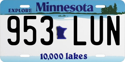 MN license plate 953LUN