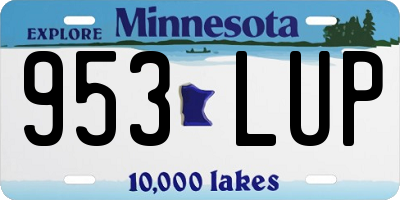 MN license plate 953LUP