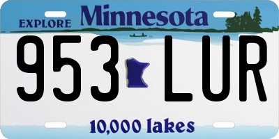 MN license plate 953LUR