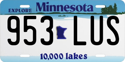 MN license plate 953LUS
