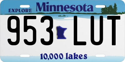 MN license plate 953LUT