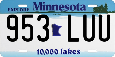 MN license plate 953LUU