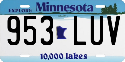MN license plate 953LUV