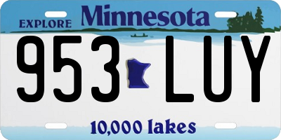 MN license plate 953LUY