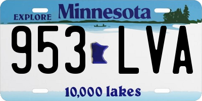 MN license plate 953LVA