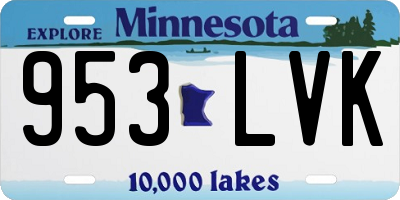 MN license plate 953LVK