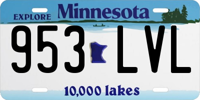 MN license plate 953LVL