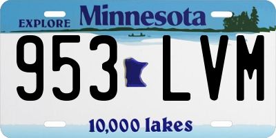 MN license plate 953LVM