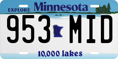 MN license plate 953MID