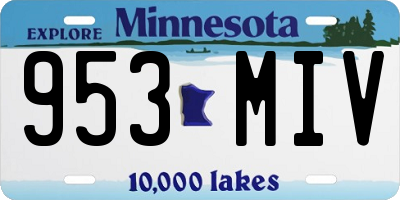 MN license plate 953MIV