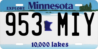 MN license plate 953MIY