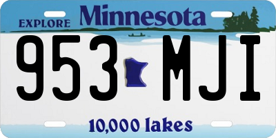 MN license plate 953MJI
