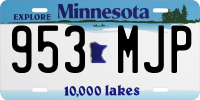 MN license plate 953MJP