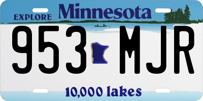 MN license plate 953MJR