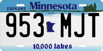 MN license plate 953MJT