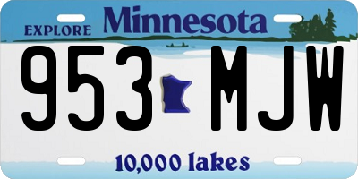 MN license plate 953MJW