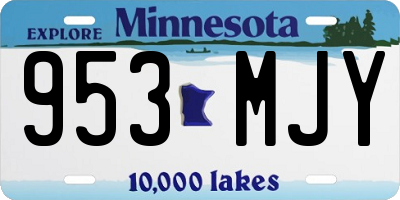 MN license plate 953MJY