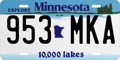 MN license plate 953MKA