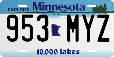 MN license plate 953MYZ