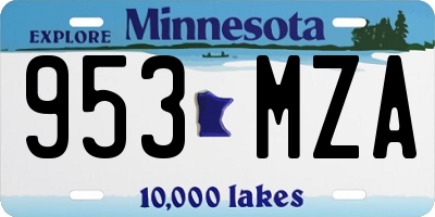 MN license plate 953MZA