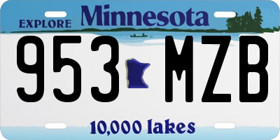 MN license plate 953MZB
