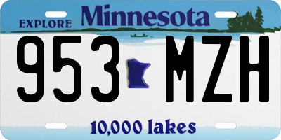 MN license plate 953MZH