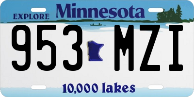 MN license plate 953MZI