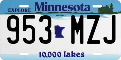 MN license plate 953MZJ