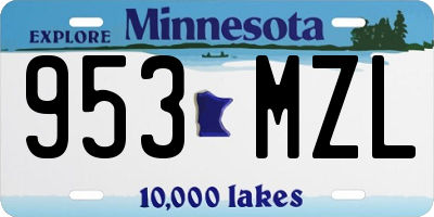 MN license plate 953MZL