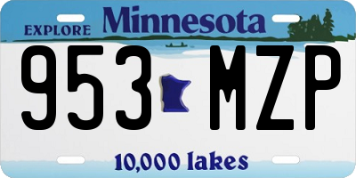 MN license plate 953MZP