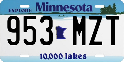 MN license plate 953MZT
