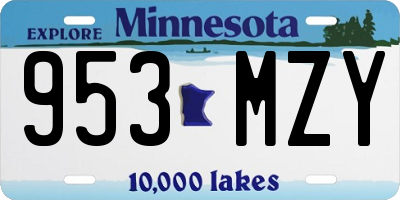 MN license plate 953MZY