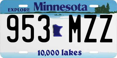 MN license plate 953MZZ