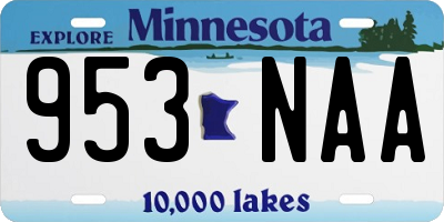MN license plate 953NAA
