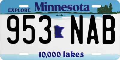 MN license plate 953NAB