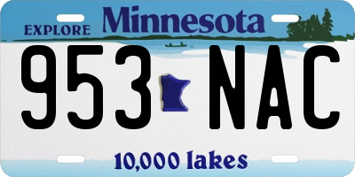 MN license plate 953NAC