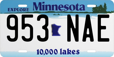 MN license plate 953NAE