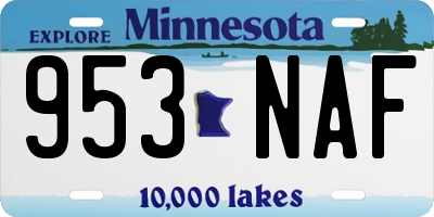 MN license plate 953NAF