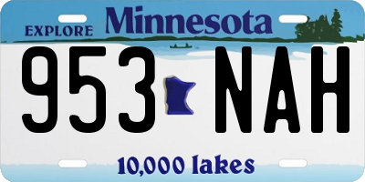 MN license plate 953NAH