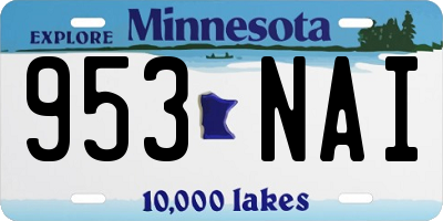 MN license plate 953NAI