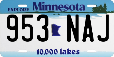 MN license plate 953NAJ