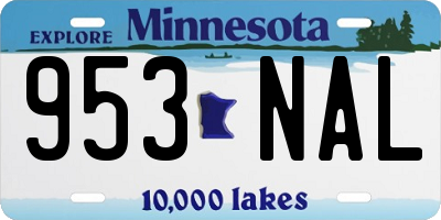 MN license plate 953NAL