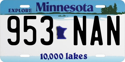 MN license plate 953NAN