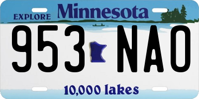 MN license plate 953NAO
