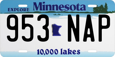 MN license plate 953NAP