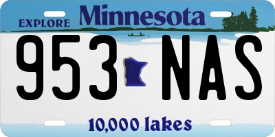 MN license plate 953NAS
