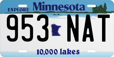 MN license plate 953NAT