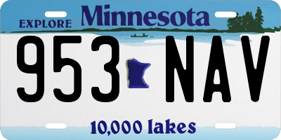 MN license plate 953NAV