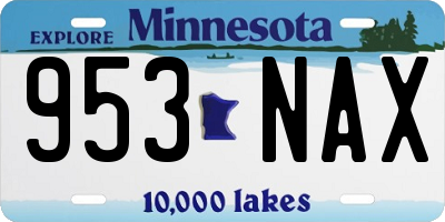 MN license plate 953NAX
