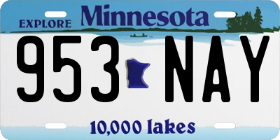 MN license plate 953NAY